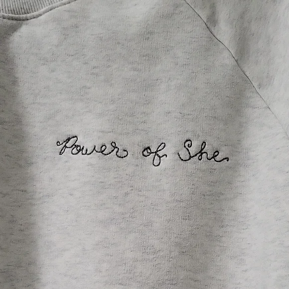 Athleta Power of She Crewneck Womens Sweater Light Gray Small - Picture 3 of 10